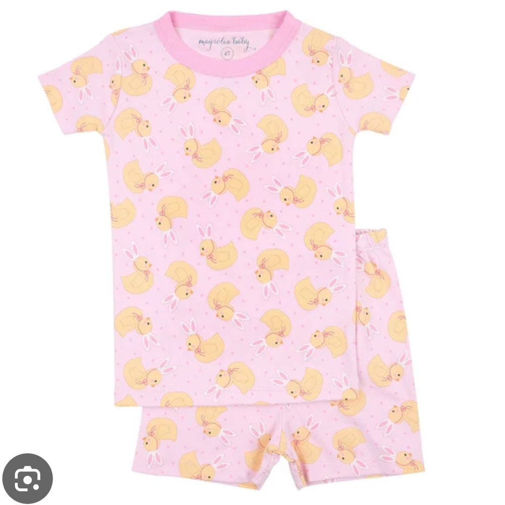 Magnolia Baby Bunny Ears Pink Short Pajamas